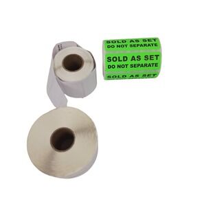 3 Rolls Shipping Labels Sold As Set Green Neon Stickers and Blank White Labels